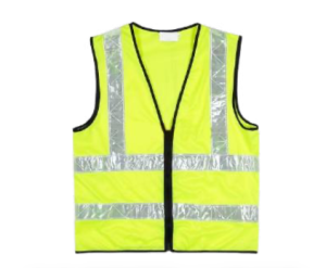 SAFETY VEST LIME GREEN C/W VERTICAL REFLECTOR